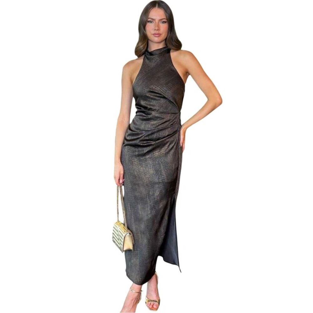 AX Paris Womens/Ladies Crocodile Skin Formal Midi Dress / Brown